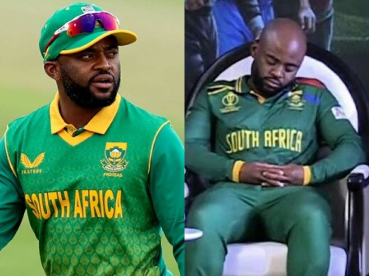 “Sarfaraz Ahmed of South Africa”- Netizens chuckle after seeing pictures of Temba Bavuma sleeping during Captain’s Day ahead of 2023 ODI World Cup