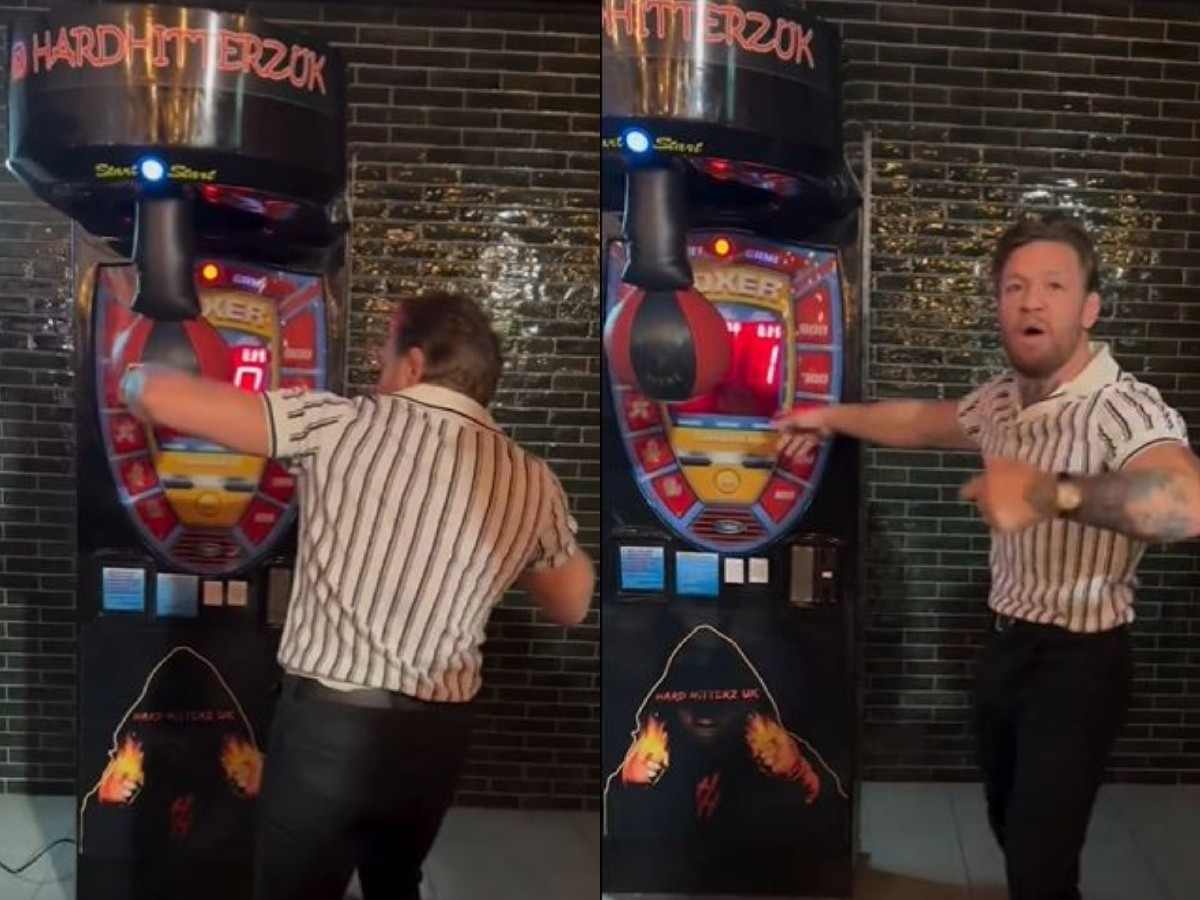 WATCH: Conor McGregor hilariously explodes after breaking punching machine collecting only one point