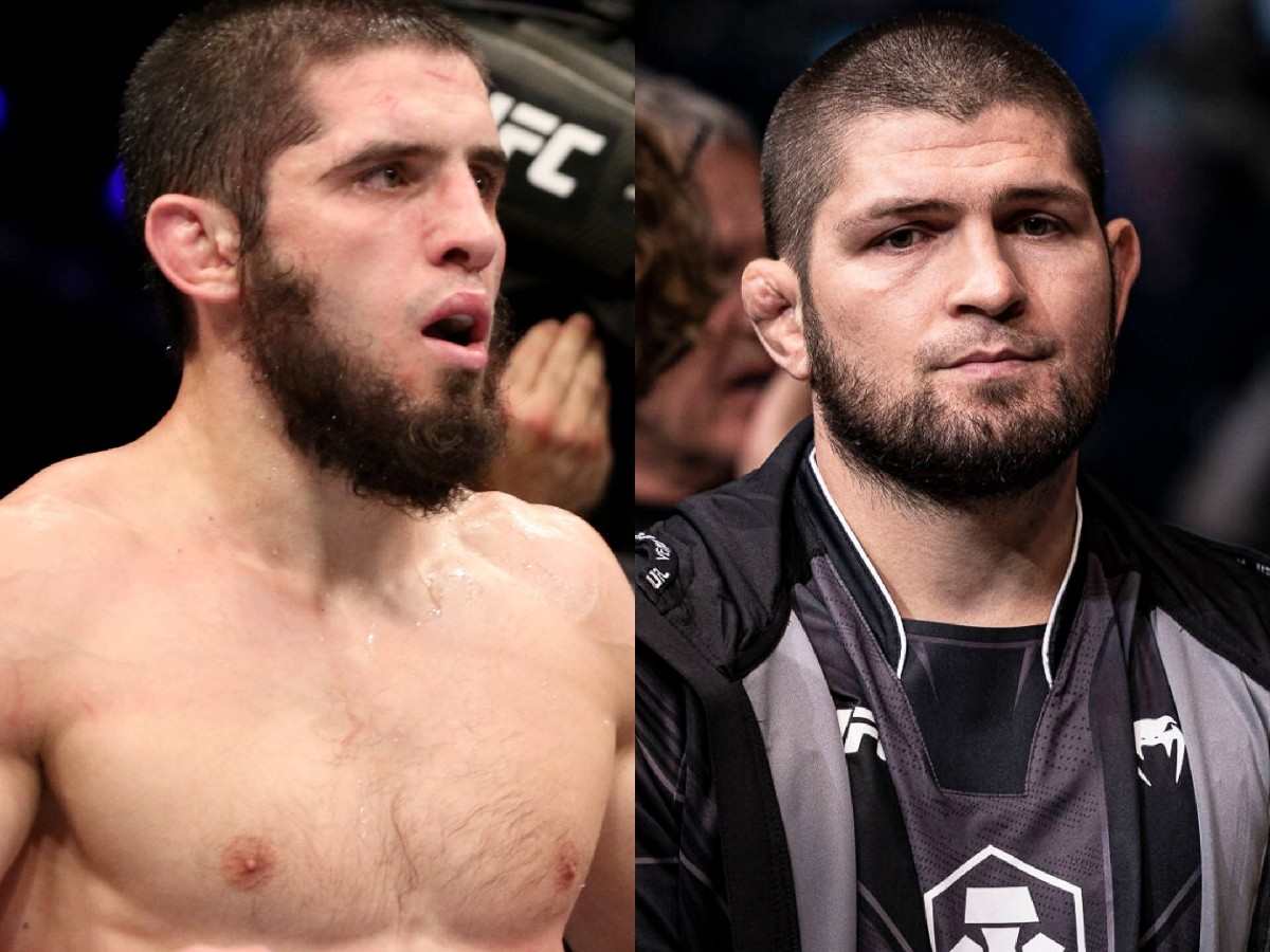 Islam Makhachev and Khabib Nurmagomedov UFC 302