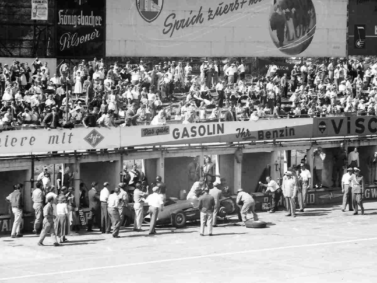 1957 German GP, Juan Manuel Fangio's pitstop