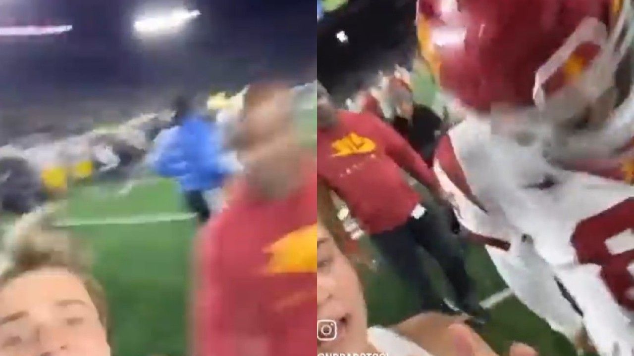 WATCH: “Lemme see those nails now!” – Random Notre Dame fan trolls Caleb Williams over his obsession with painting nails following USC’s surprise 28-point loss