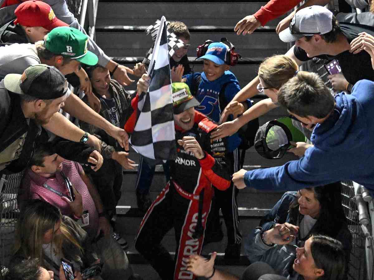 Ryan Blaney with his fans