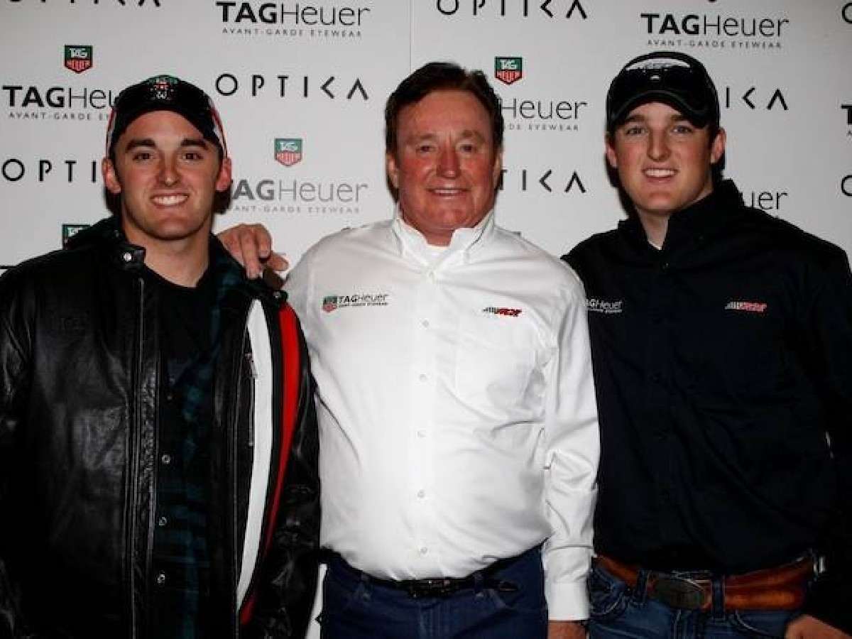 Ty Dillon and Austin Dillon with their grandfather, Richard Childress