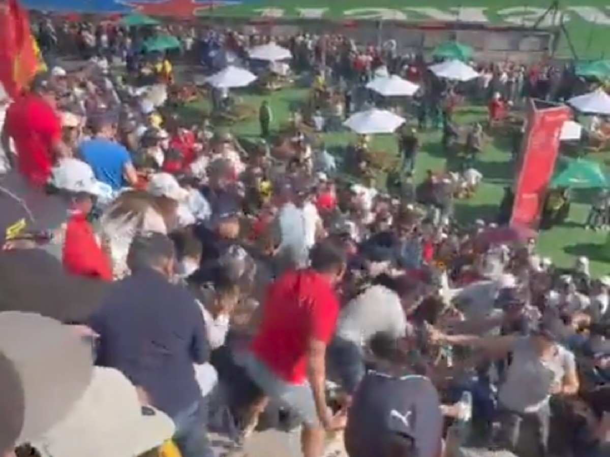 WATCH: An ugly fight broke out between fans on the stands during the Mexican GP