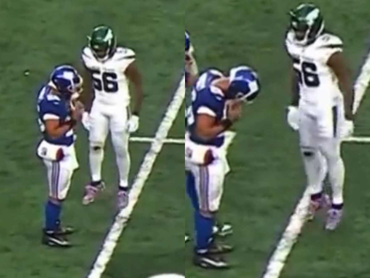 WATCH: Jets LB Quincy Williams dodges a penalty as he ‘taunts’ Saquon Barkley with quirky jumps