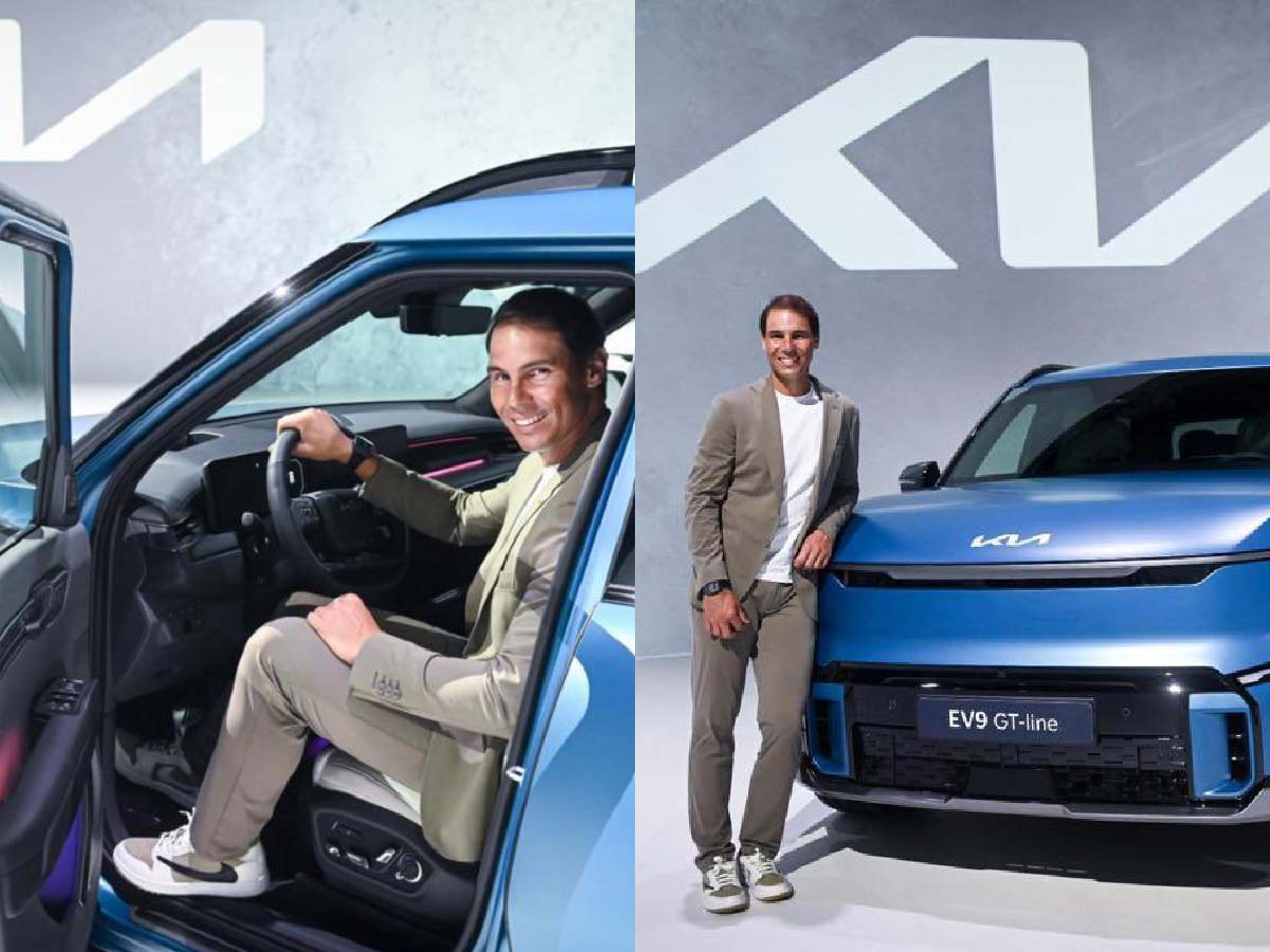 Rafael Nadal with Kia EV9