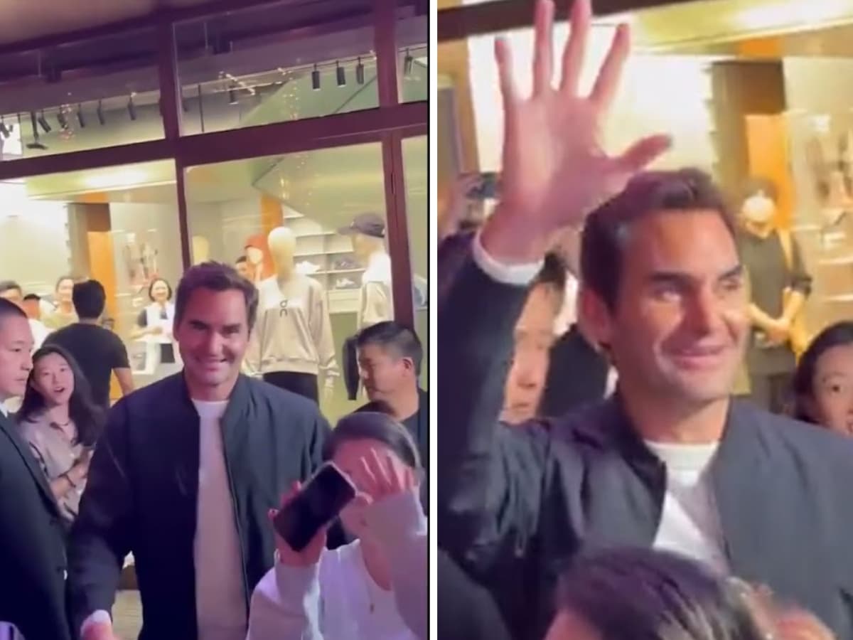 WATCH: Roger Federer gets swamped by fans as he arrives in Shanghai for a special tribute at the Masters event