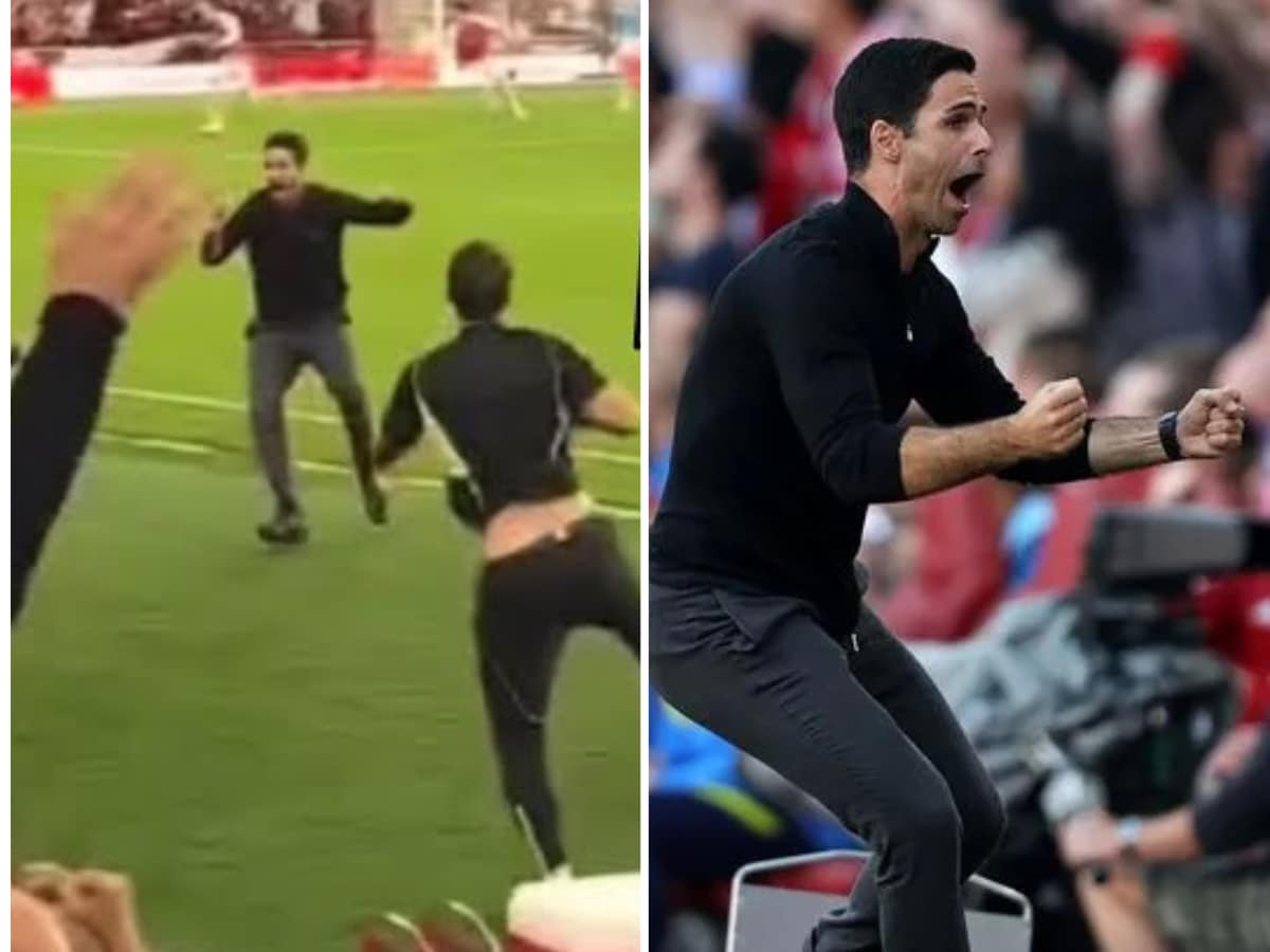 WATCH: Mikel Arteta ECSTATIC after Gabriel Martinelli’s deflected finish in the 86th minute secures narrow victory over Manchester City