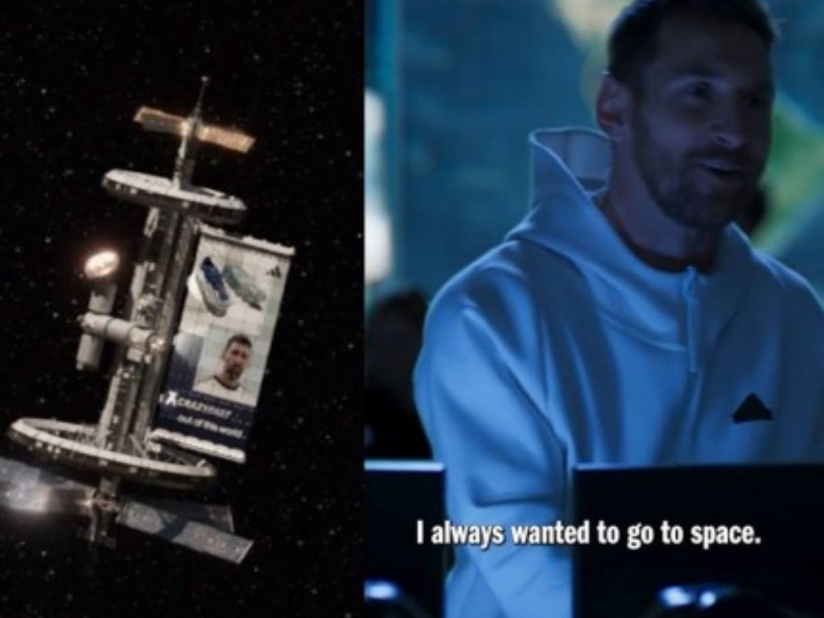 WATCH: Adidas goes spectacular with commercials as they raise a Giant Lionel Messi banner in space