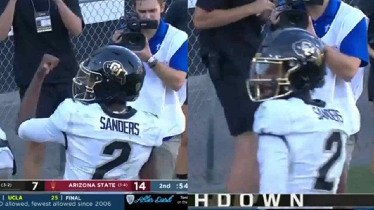 WATCH: Shedeur Sanders takes things up in his hands to battle odds and score a running touchdown to tie things up against Arizona State