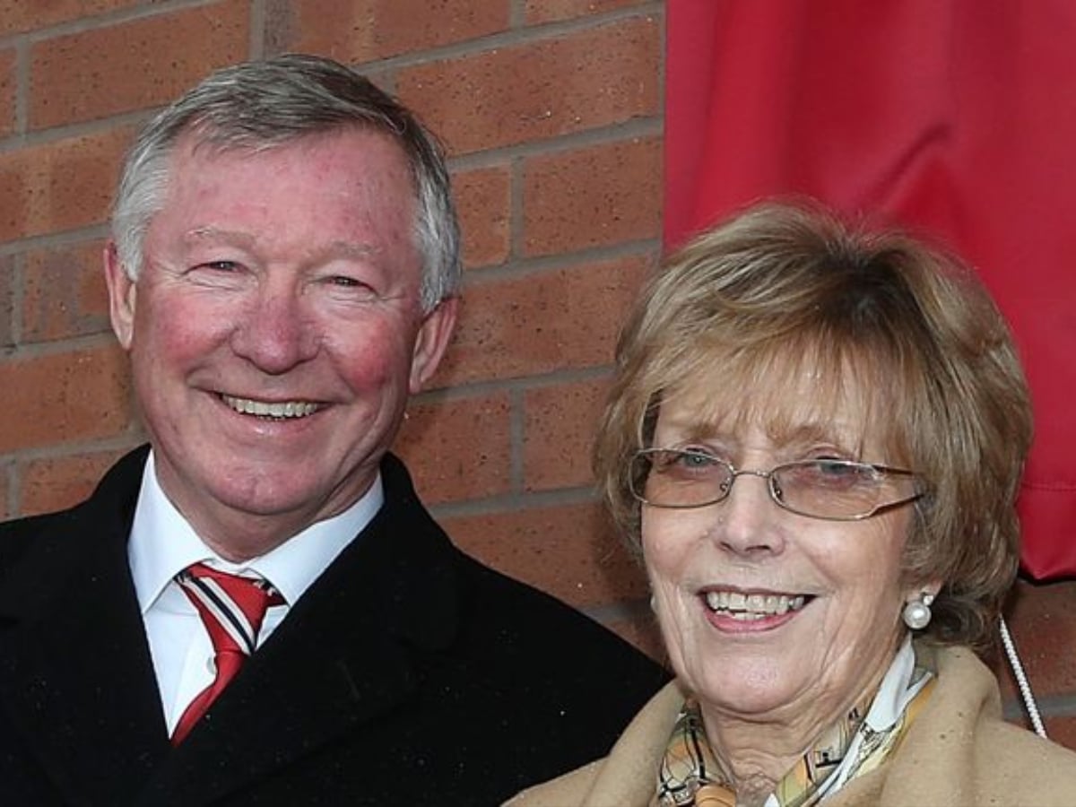 Sir Alex Ferguson and Lady Cathy Ferguson at Old Trafford.