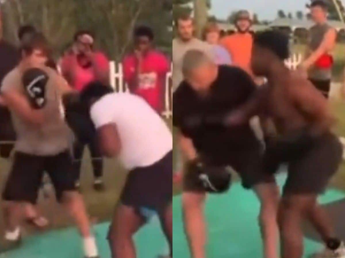 WATCH: ‘Bloodline is garbage’ – Father and son duo getting knocked out in street boxing against same opponent has fans in splits