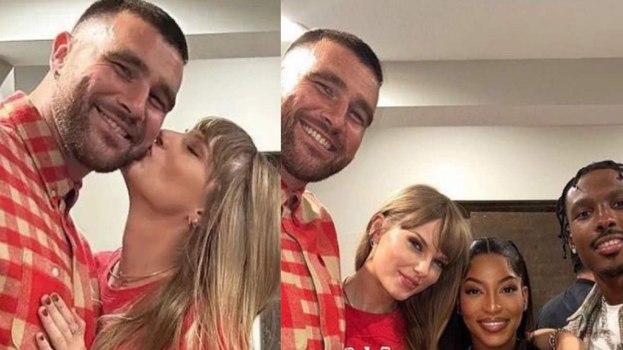 Taylor Swift kisses boyfriend Travis Kelce in a ‘viral’ picture minutes after the Chiefs-Chargers game