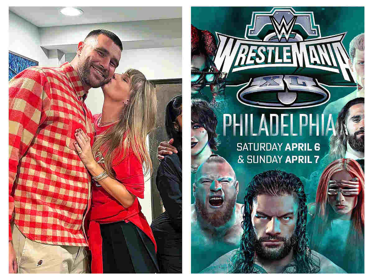 After continuously trolling Taylor Swift, SmackDown Superstar challenges Travis Kelce for a match at WrestleMania 40 to “defend her honor”