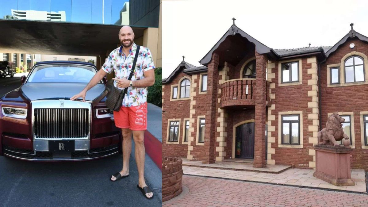 Tyson Fury with his house and car