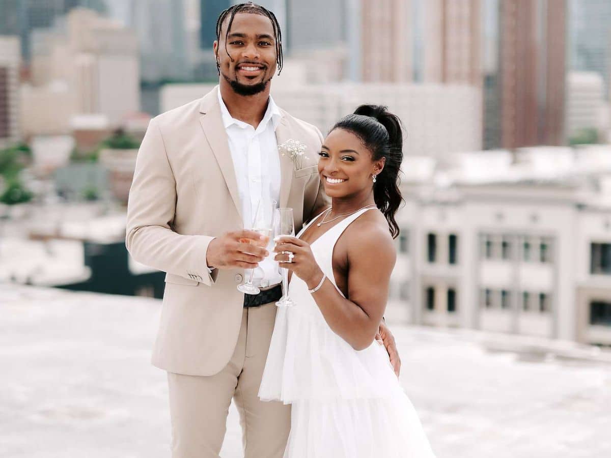 Jonathan Owens and Simone Biles