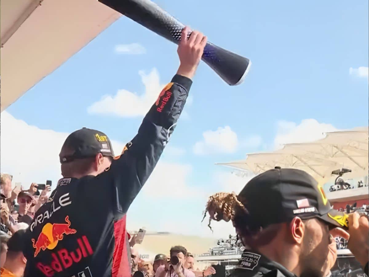 WATCH: US GP crowd boos Max Verstappen during his 50th milestone race win celebration