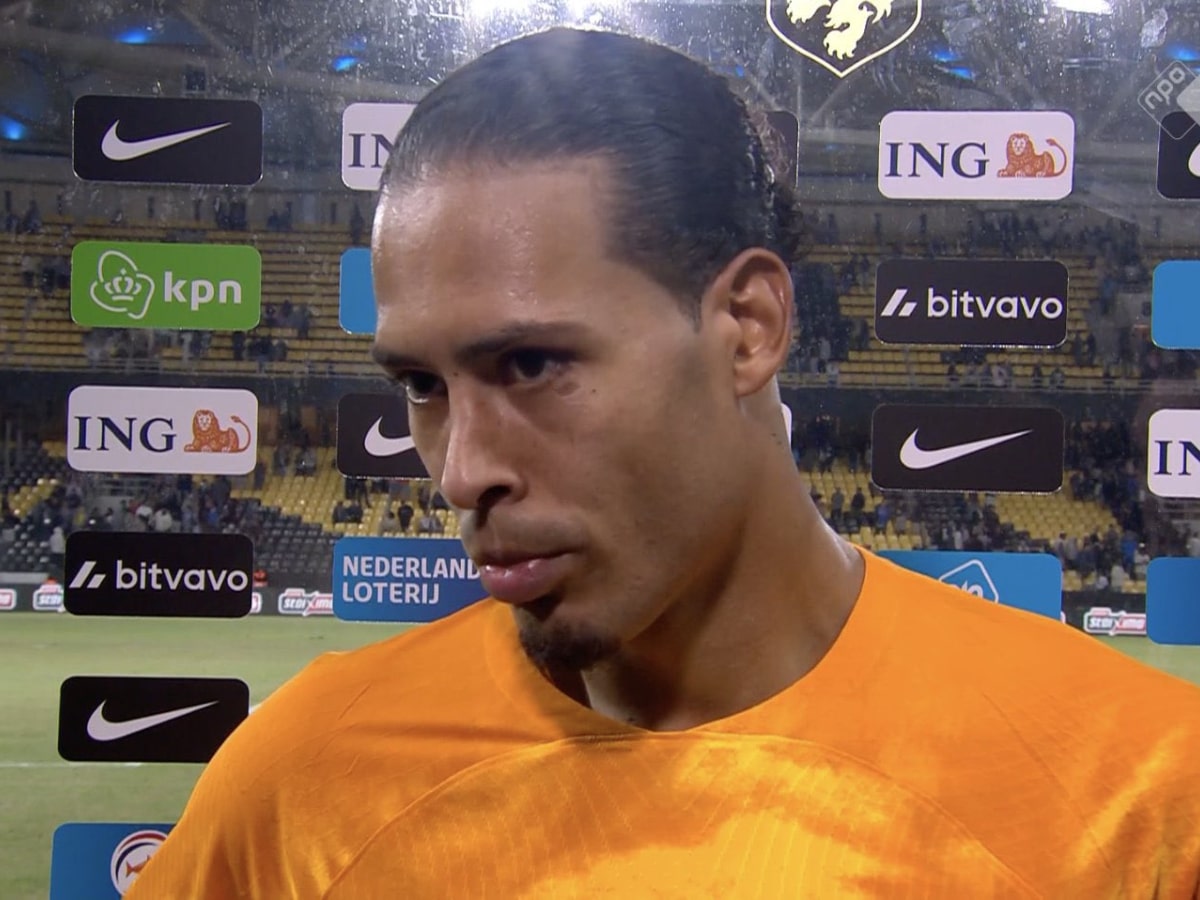 “Moving like Klopp, always Complaining”- Fans react to Virgil Van Dijk BLAMING the pitch after Netherlands scrape past Greece