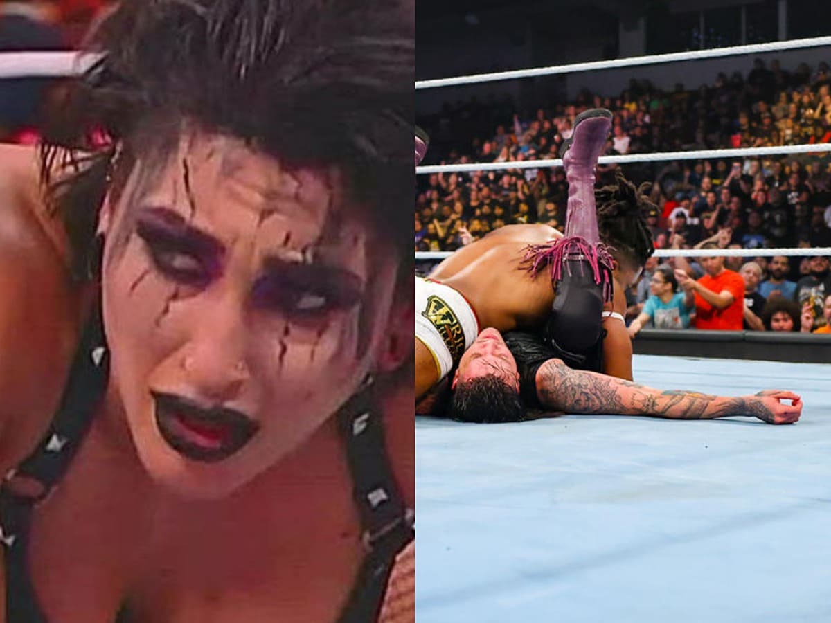 Rhea Ripley reacts to Dominik Mysterio's loss