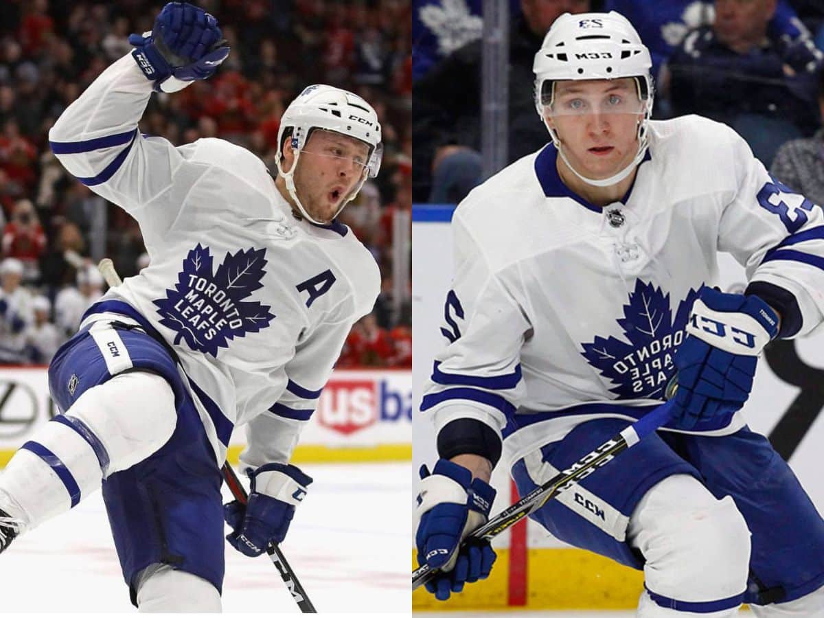 Travis Dermott and Morgan Rielly