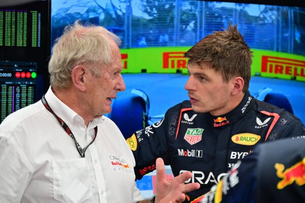 Oracle Red Bull Racing's Dr. Helmut Marko & Max Verstappen.