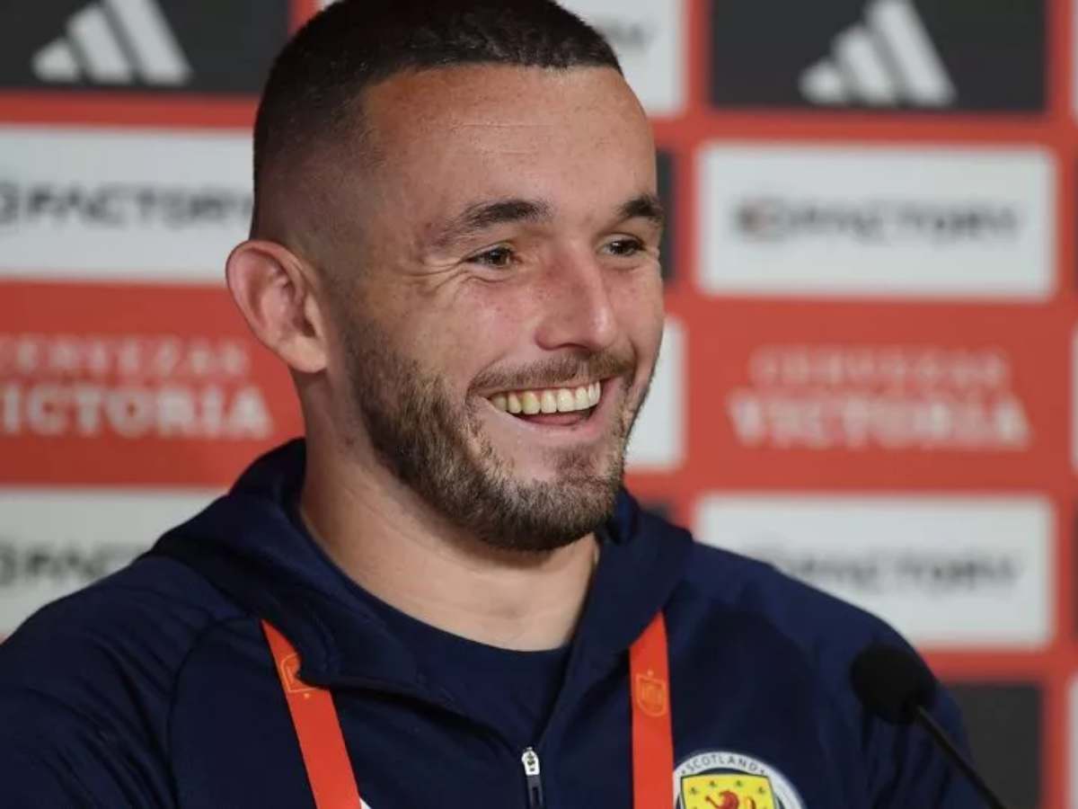 John McGinn in a press-conference for Scotland.