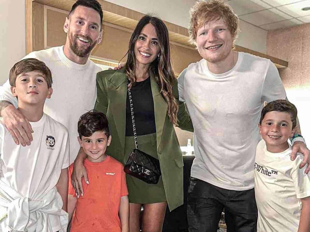 Lionel Messi and family link up with English singer-songwriter Ed Sheeran