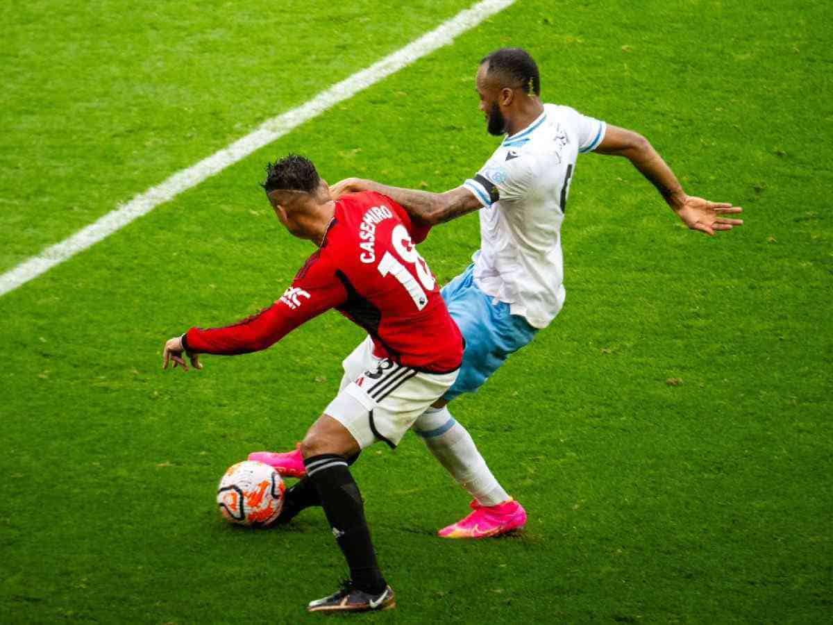 Manchester United's Casemiro in action against Crystal Palace.