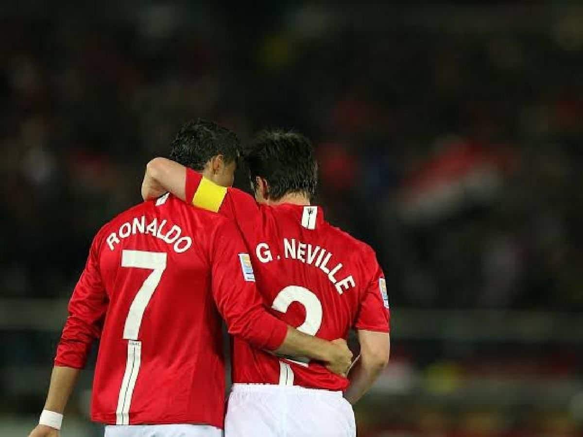 Gary Neville and Cristiano Ronaldo at Manchester United