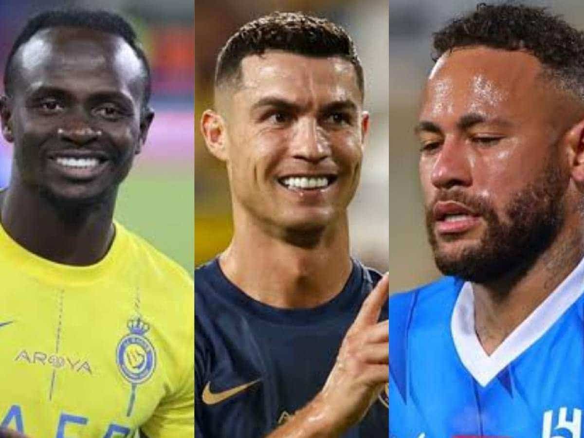 Mane, Cristiano Ronaldo and Neymar