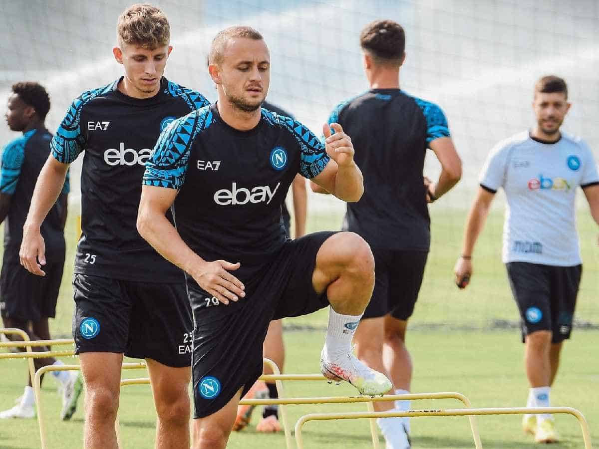 Napoli players in training ahead of Real Madrid clash.