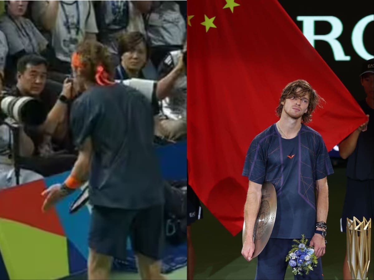 Andrey Rublev charges at the camera box accusing them of distraction during Shanghai finals against Hubert Hurkacz, punished for unsportsmanlike conduct on championship point