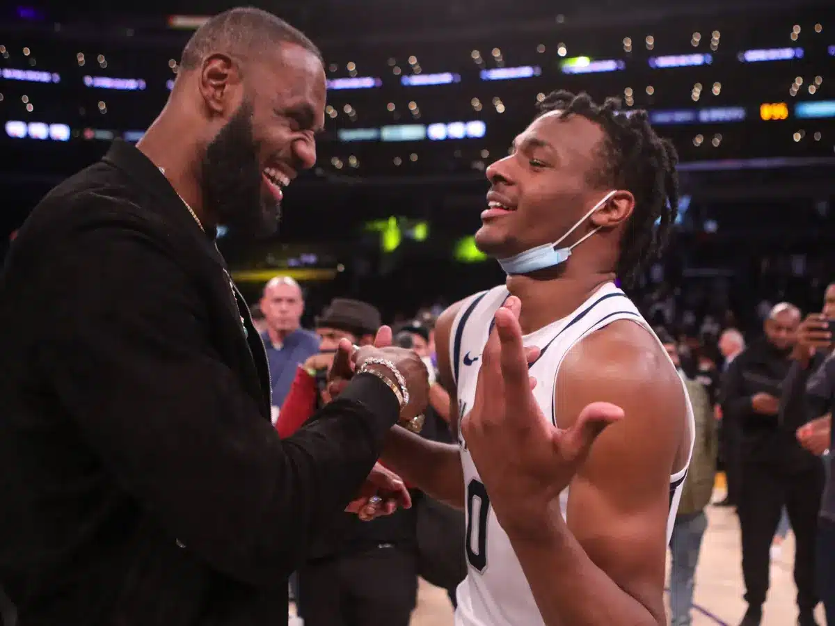 LeBron James and Bronny James 