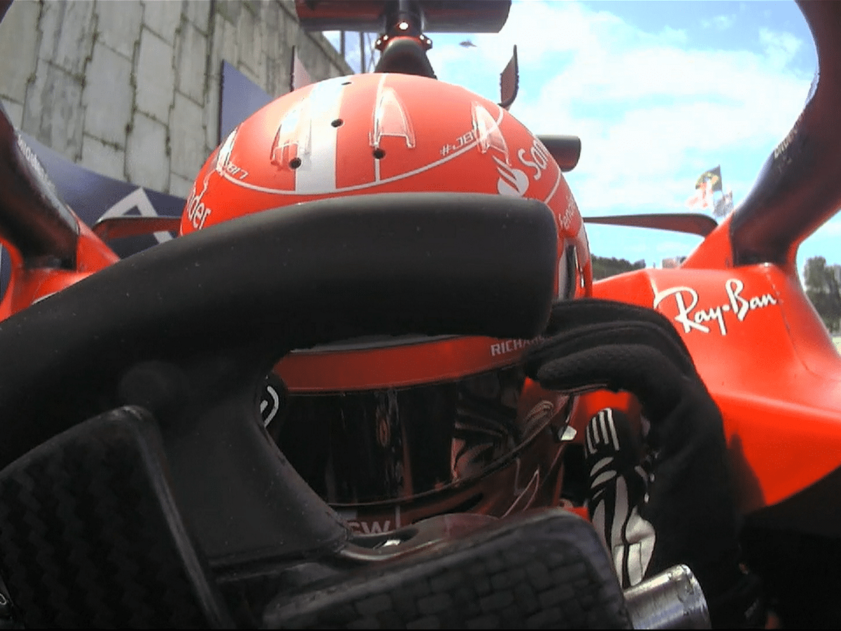 Charles Leclerc after crashing on the formation lap of the Brazilian GP