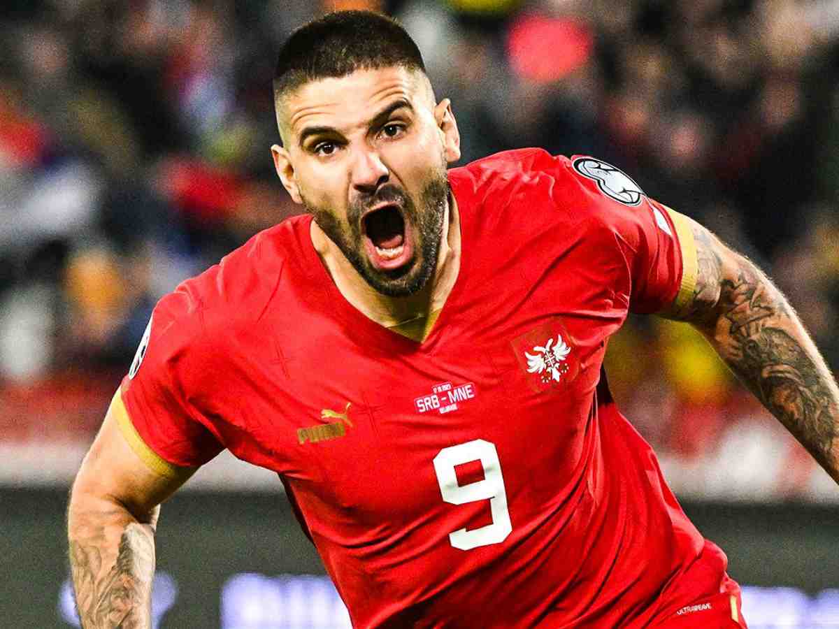 Serbia's Aleksandar Mitrovic 