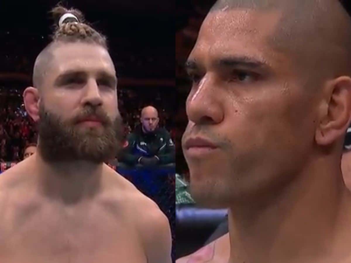 Jiri Prochazka and Alex Pereira staredown before their fight