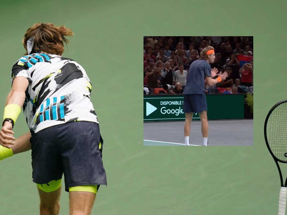 WATCH: Andrey Rublev smashes his racket in frustration as Novak Djokovic makes an epic comeback to reach the Paris Masters finals