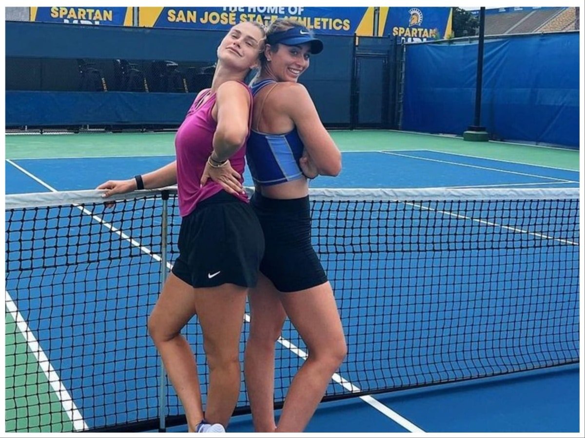 Aryna Sabalenka with Paula Badosa