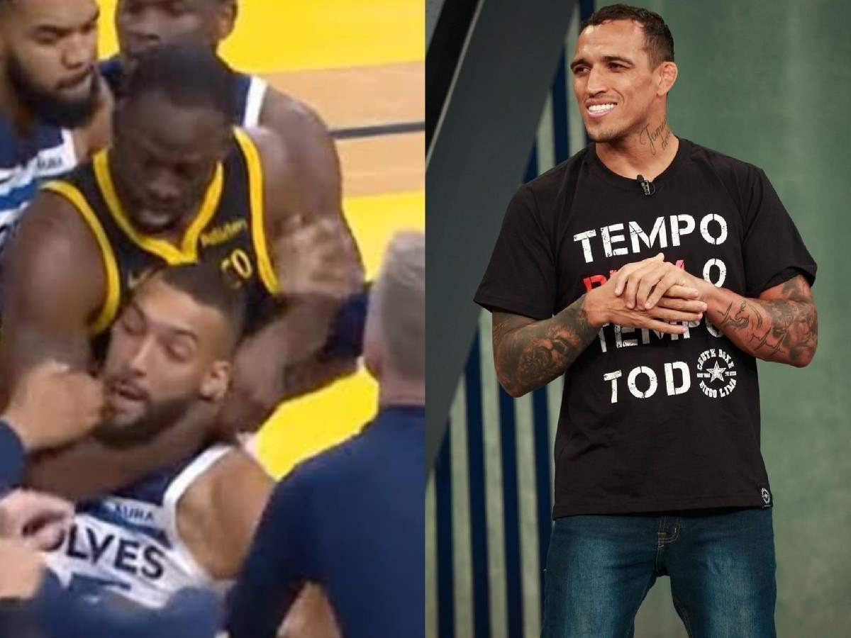 UFC submission specialist Charles Oliveira reacts as Draymond Green shocks NBA world with ‘do Bronx’ style choke on Rudy Gobert