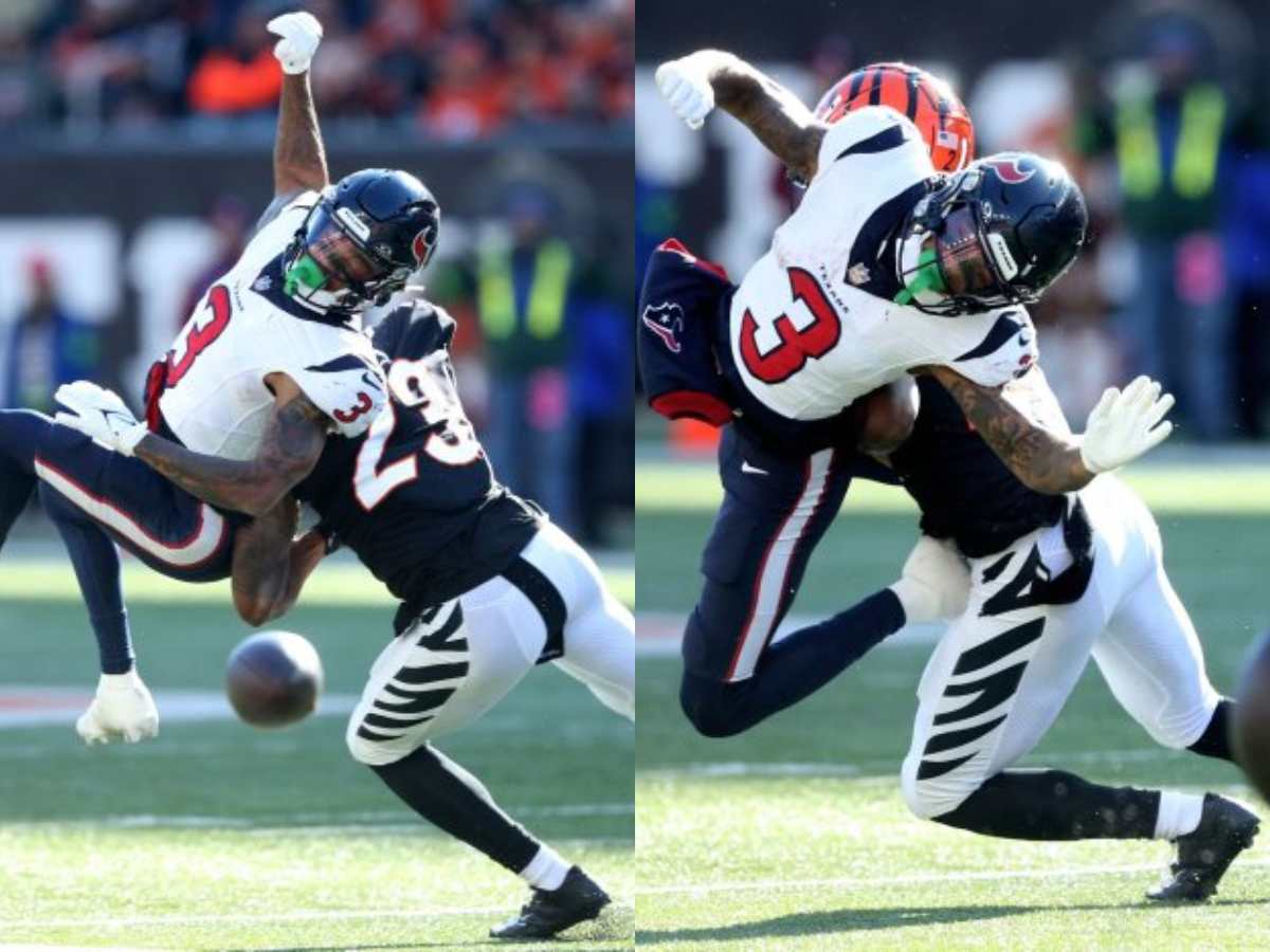 “Bengals are DIRTY” – Fans disgusted with Bengals’ safety Dax Hill’s nasty hit on Texans’ WR Tank Dell