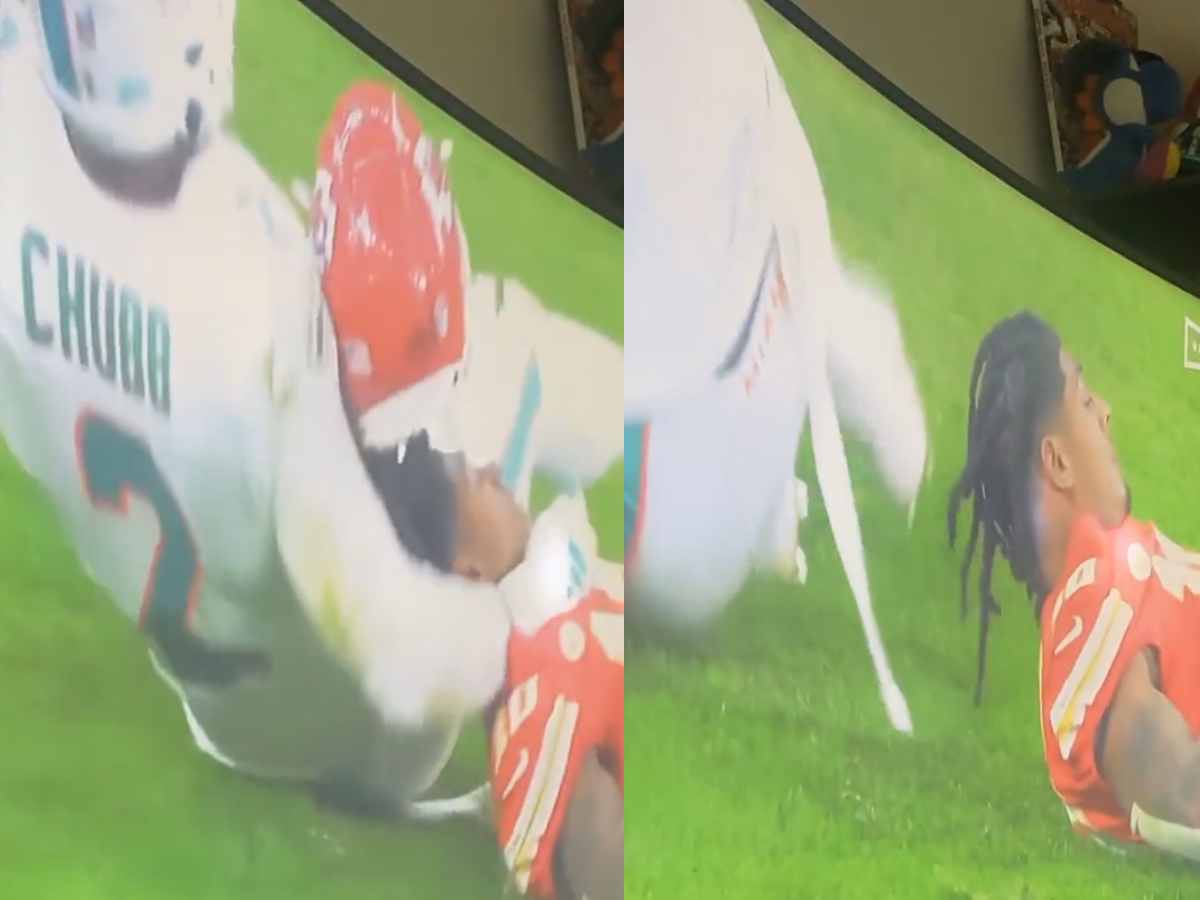 WATCH: Dolphins’ Bradley Chubb delivers devastating hit on Chiefs’ Isiah Pacheco, sending helmet flying