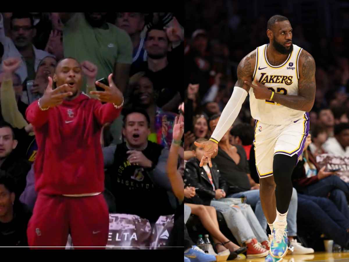 WATCH: “Get him a jersey” – LeBron James’ son’s SWAGGER celebration after father’s electric show out against rival Dillon Brooks goes viral