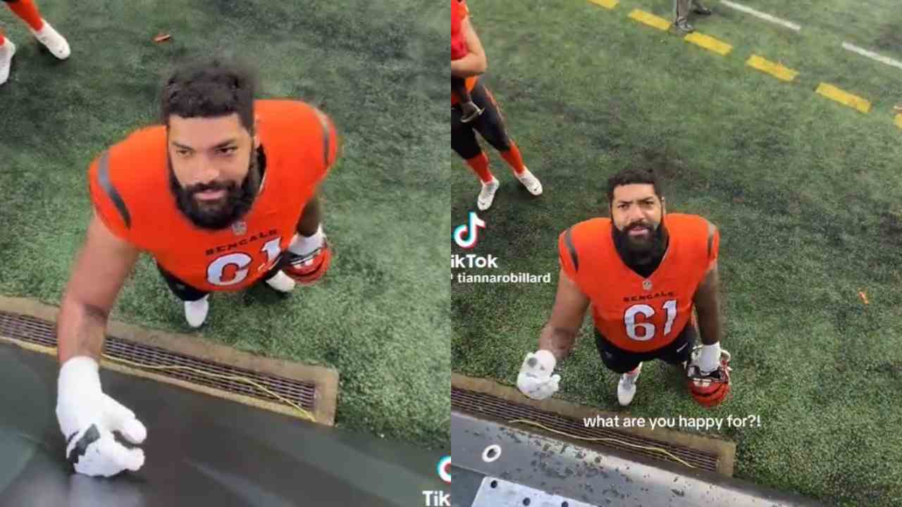 WATCH: Cincinnati Bengals’ Cody Ford gets irritated by girlfriend’s ‘playful’ behavior after loss to the Steelers