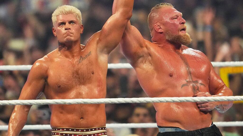 Cody Rhodes and Brock Lesnar at SummerSlam 2023