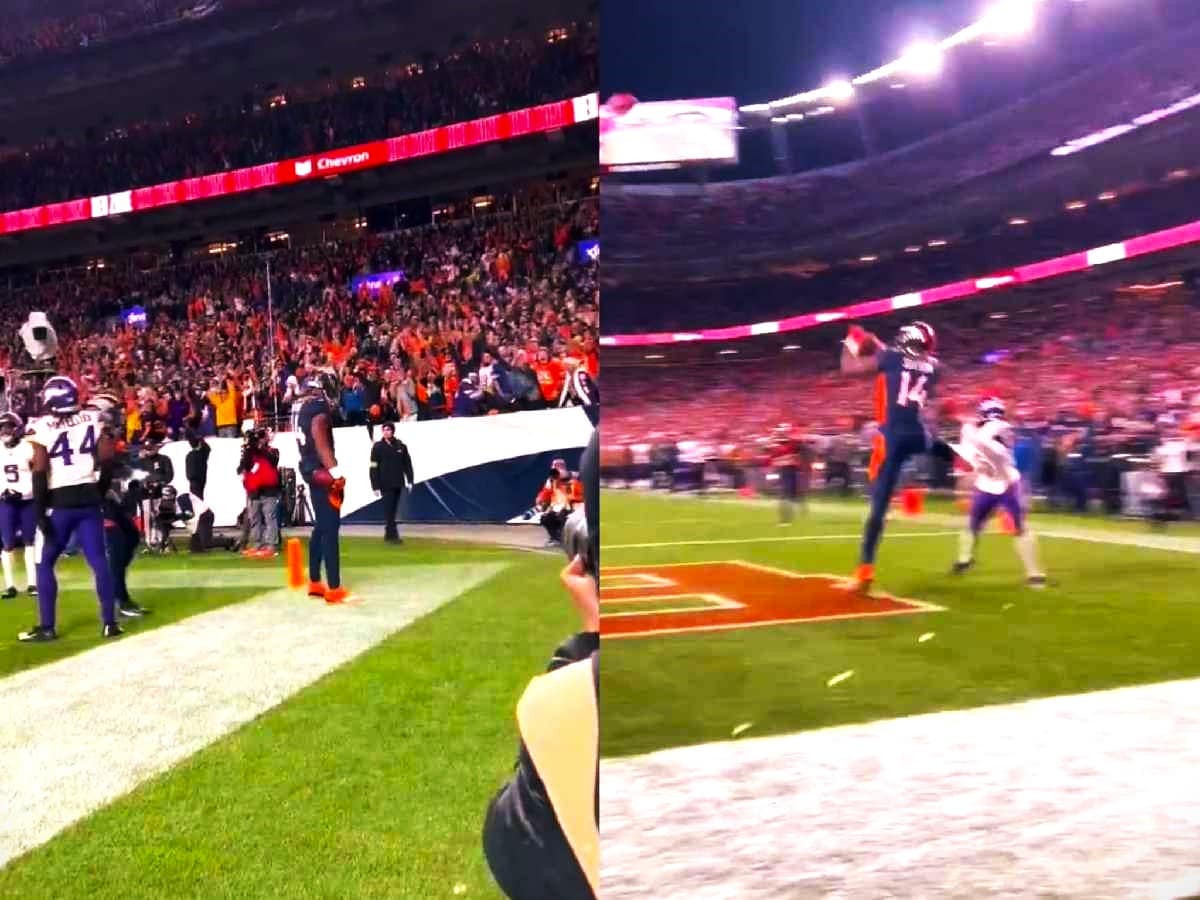 “A man amongst boys!” – Courtland Sutton gets HAILED on social media for grabbing an emphatic game-winning TD catch against the Vikings