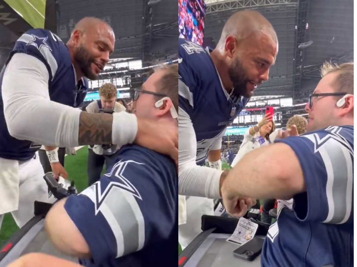 WATCH: “One of the good guys in this world ” – Dak Prescott earns praise for a heartwarming gesture towards disabled fan at Cowboys vs. Rams game