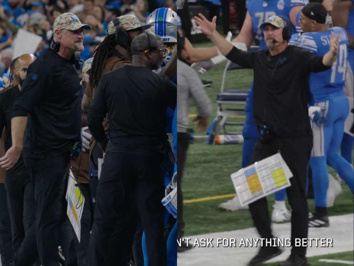 WATCH: “It’s as good as it f**king gets!” HC Dan Campbell shouts from Lions sidelines after taking the lead from the Bears in epic Week 11 game