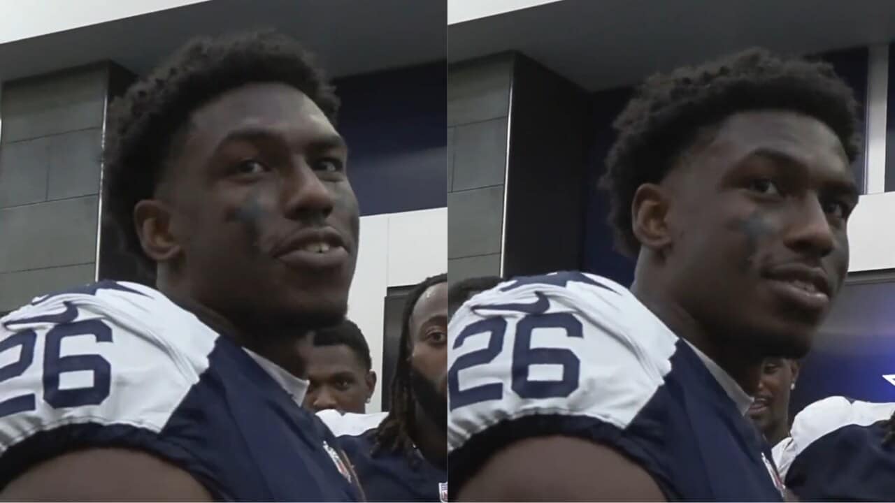 WATCH: Cowboys CB DaRon Bland ‘pumped up’ as he receives game ball after setting NFL record for most pick-6s in a season