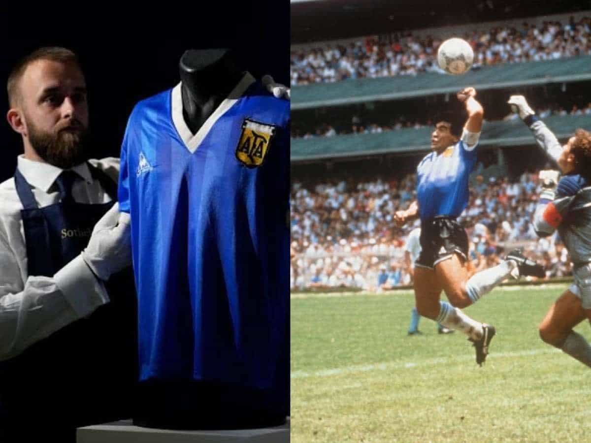 Diego Maradona’s ‘Hand of God’ jersey auctioned for WHOPPING $9.28 million in London