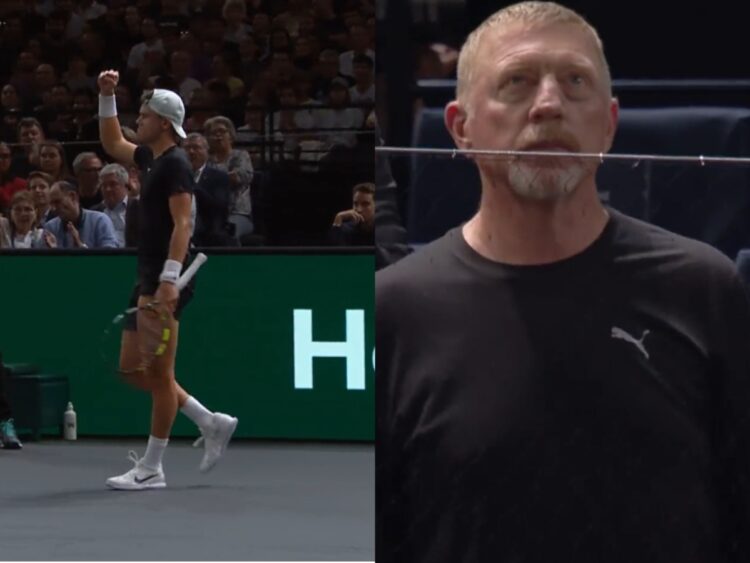 WATCH: Holger Rune forces coach Boris Becker on his feet as the ...